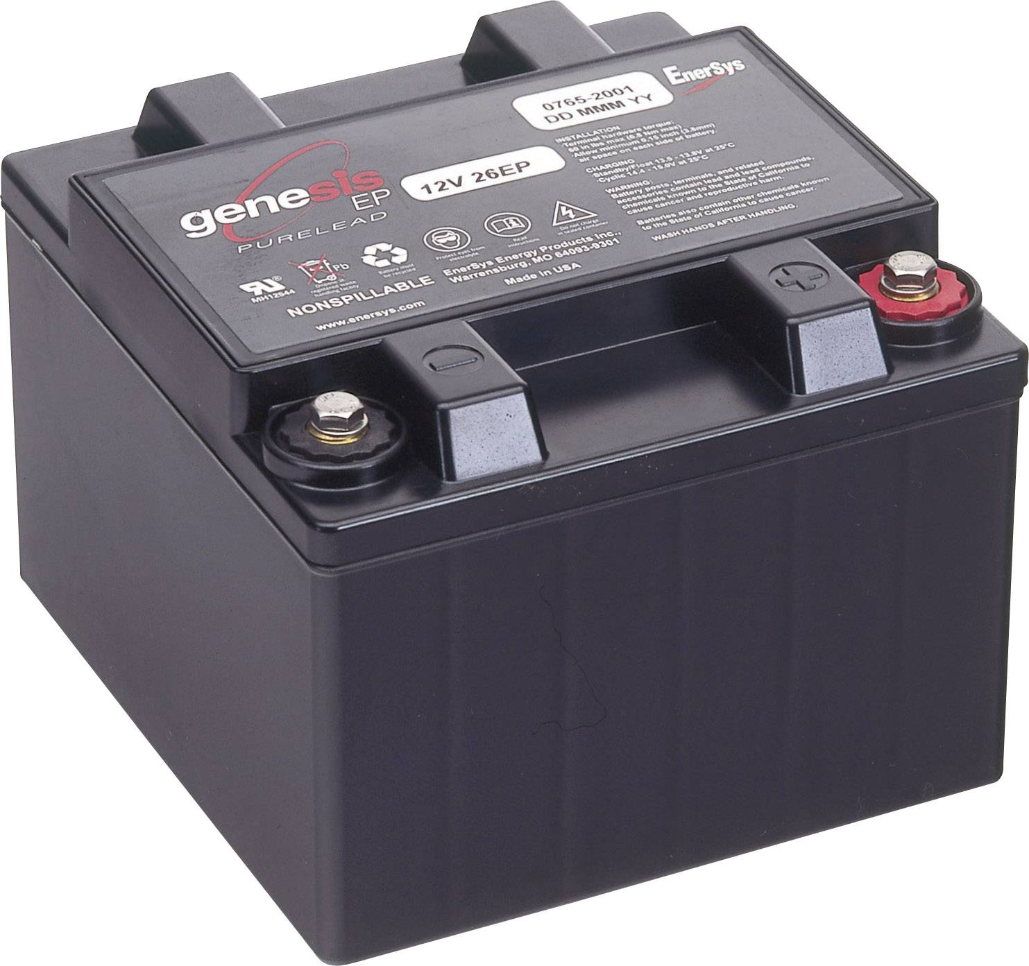 Akumulator ołowiowy EnerSys Genesis 12EP26 G26EP 0765-2001, AGM, 12 V, 26 Ah - obrazek 1