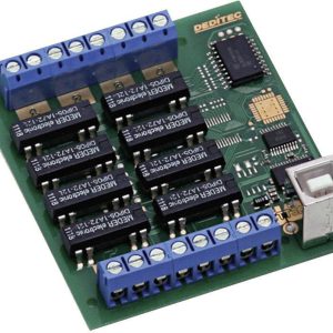 Interfejs kompaktowy cyfrowy Deditec USB-RELAIS-8_A, 8 wyjść przekaźnika zaciski śrubowe Interfejs kompaktowy cyfrowy Deditec USB-RELAIS-8_A, 8 wyjść przekaźnika zaciski śrubowe
