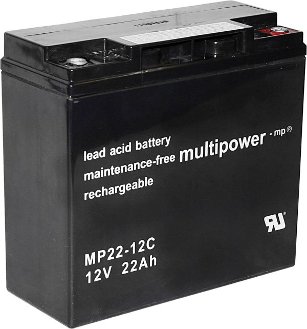 Akumulator ołowiowy multipower PB-12-22-M5 MP22-12C, AGM, 12 V, 22 Ah