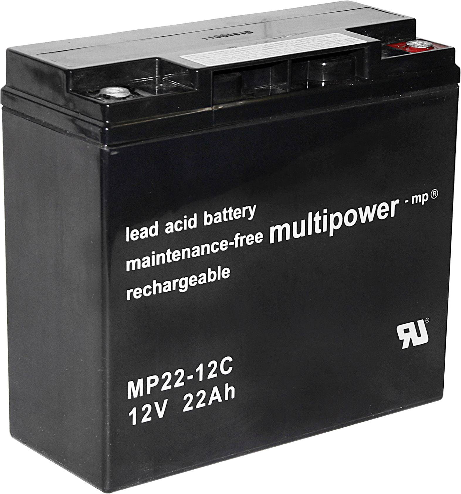 Akumulator ołowiowy multipower PB-12-22-M5 MP22-12C, AGM, 12 V, 22 Ah - obrazek 1