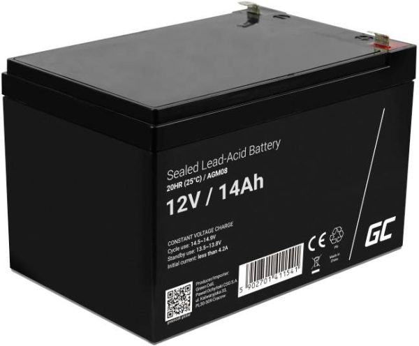 Akumulator ołowiowy Green Cell Green Cell – USV-Akku – 1 x Batterie – Sealed Lead Acid (SLA) AGM08, AGM, 12 V, 14 Ah