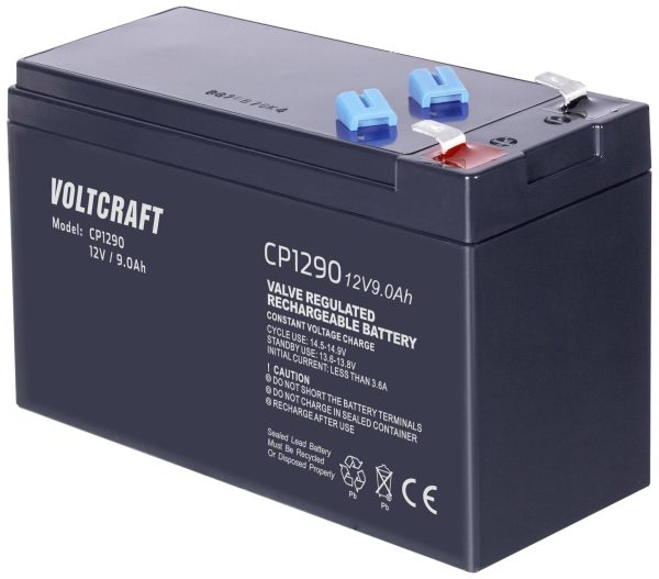 Akumulator ołowiowy VOLTCRAFT CE12V/9Ah VC-12668685, AGM, 12 V, 9 Ah