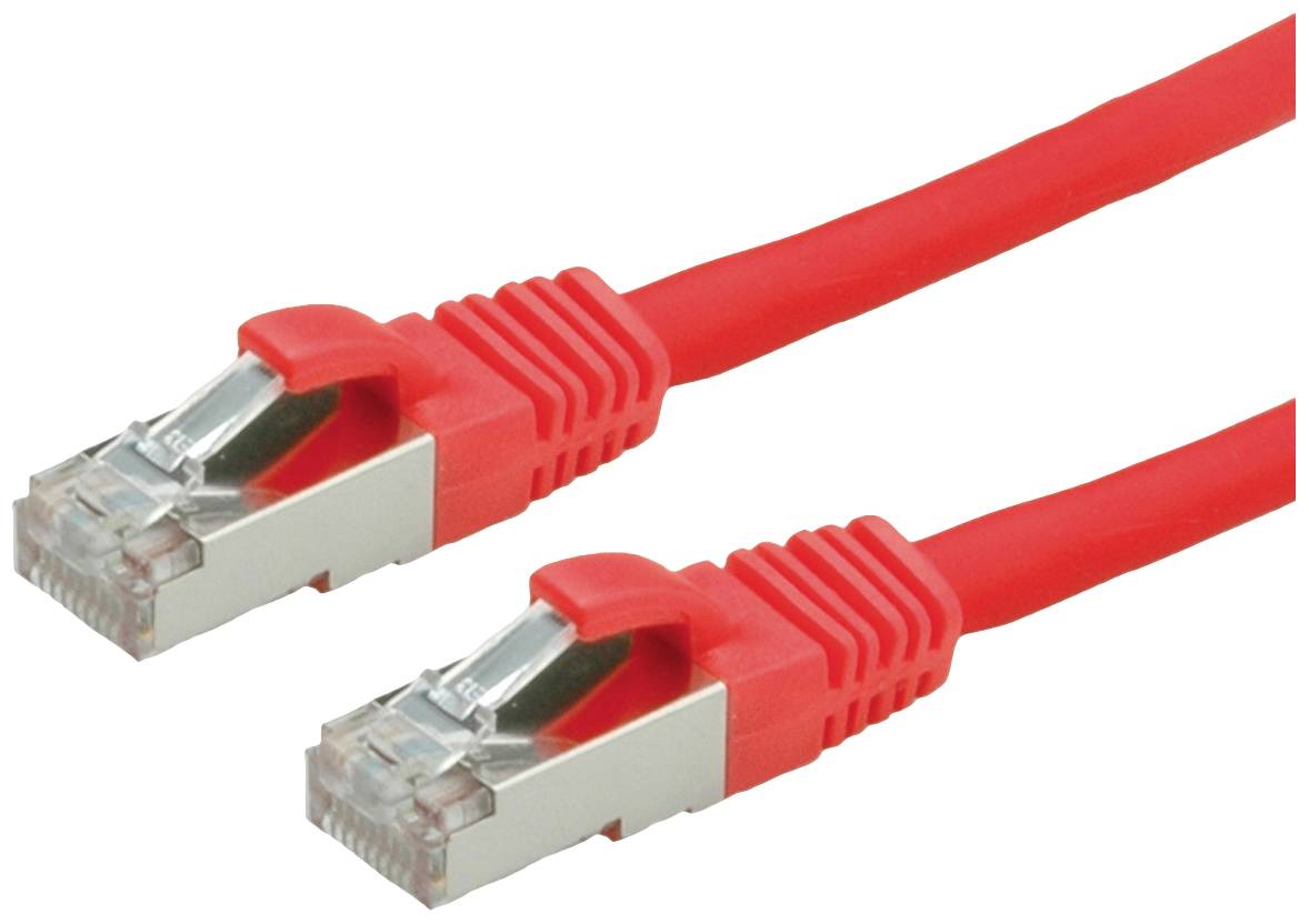 kabel LAN Value 21.99.1221, 1 szt., RJ45, CAT 6, S/FTP, 0.50 m, czerwony (czysty) - obrazek 1
