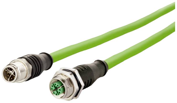 kabel LAN Metz Connect 142M2X12100, 1 szt., M12, CAT 6a, S/FTP, 10.00 m, zielony - obrazek 1