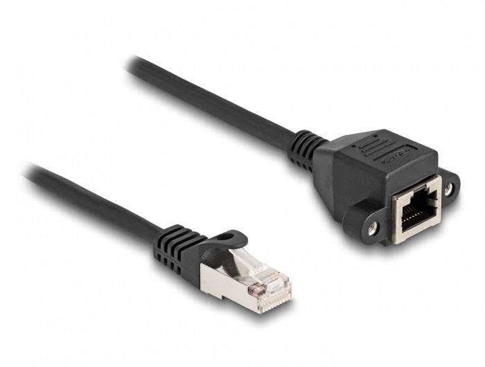 kabel LAN Delock 80196, 1 szt., RJ50, Kabel, S/FTP, 5.00 m, czarny - obrazek 1