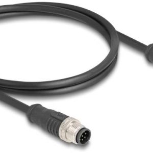 kabel LAN Delock 80806, 1 szt., M12, CAT 5e, S/FTP, 1.00 m, czarny kabel LAN Delock 80806, 1 szt., M12, CAT 5e, S/FTP, 1.00 m, czarny