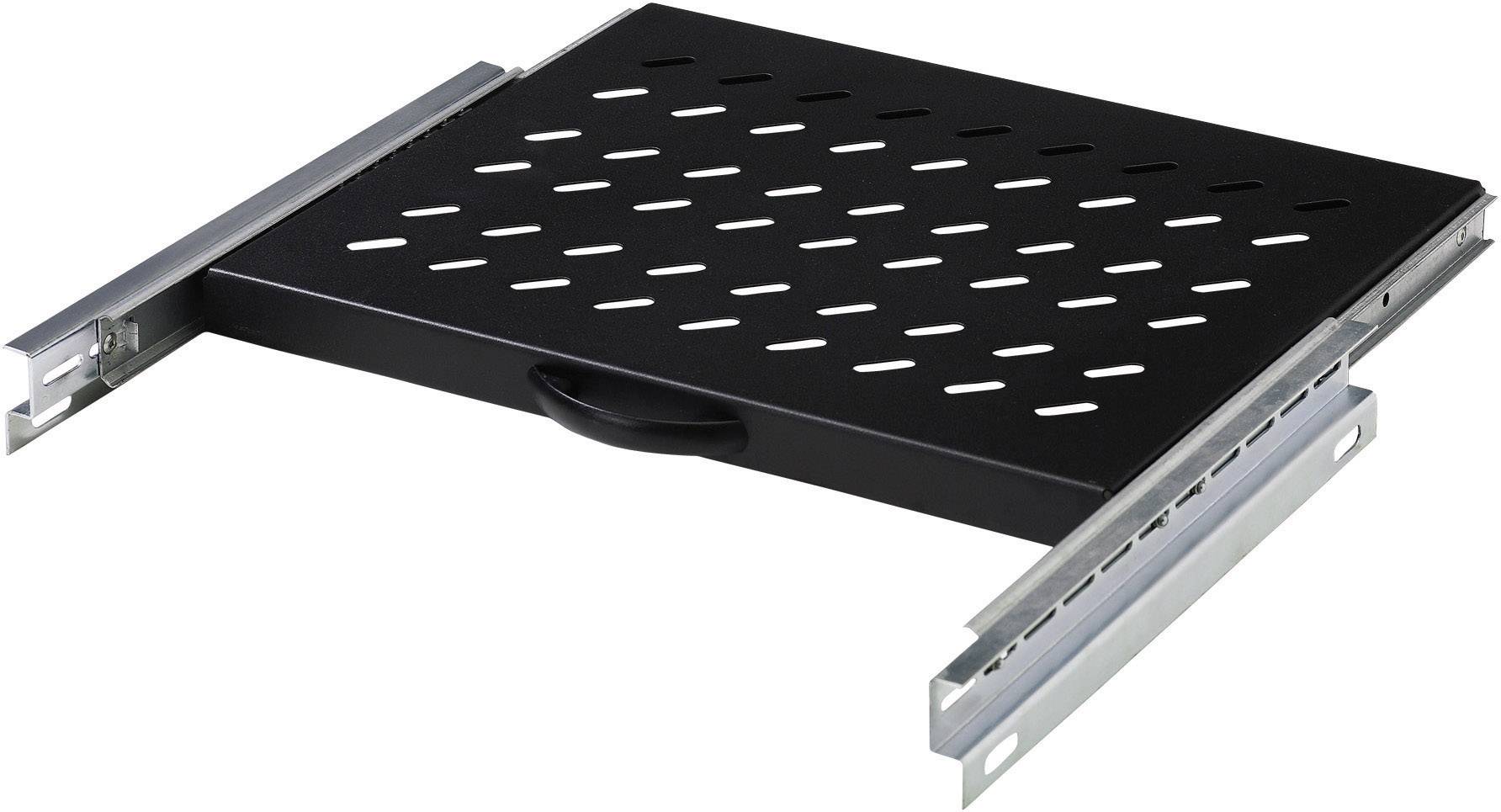 Digitus DN-19 TRAY-2-600-SW 19 cal Półka na urządzenia 1 U rozsuwalna Pasuje do głębokości szafy: 600 mm czarny - obrazek 1