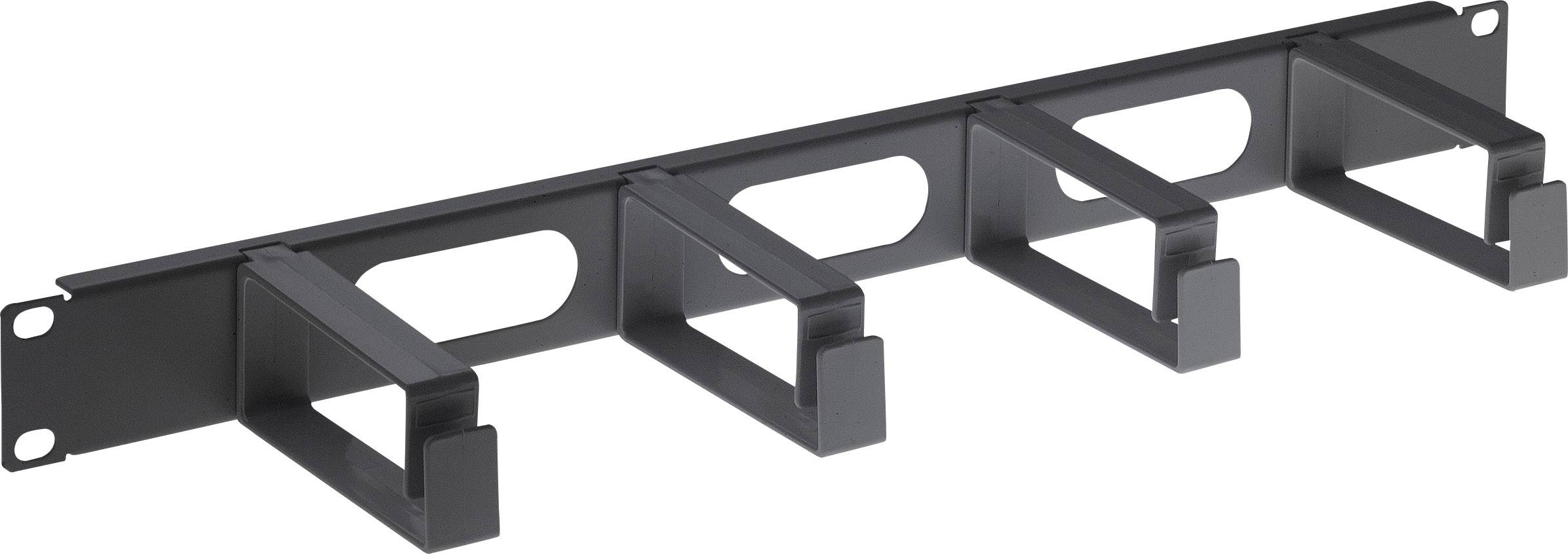 Intellinet 711074 19 cal Organizer do kabli 1 U czarny (ral 9005) - obrazek 1