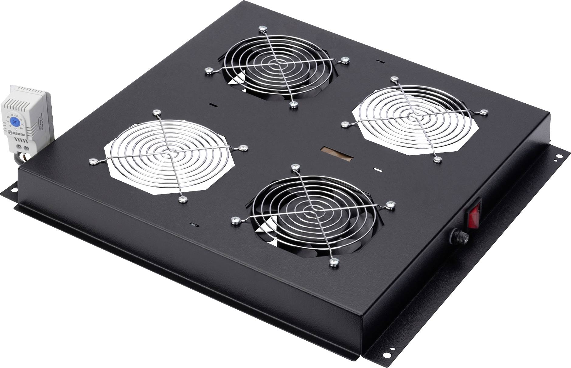 Digitus DN-19 FAN-2-B-N 19 cal 2 x Wentylator do szafy serwerowej 1 U zabudowana na stałe, z przełącznikiem Pasuje do gł - obrazek 1