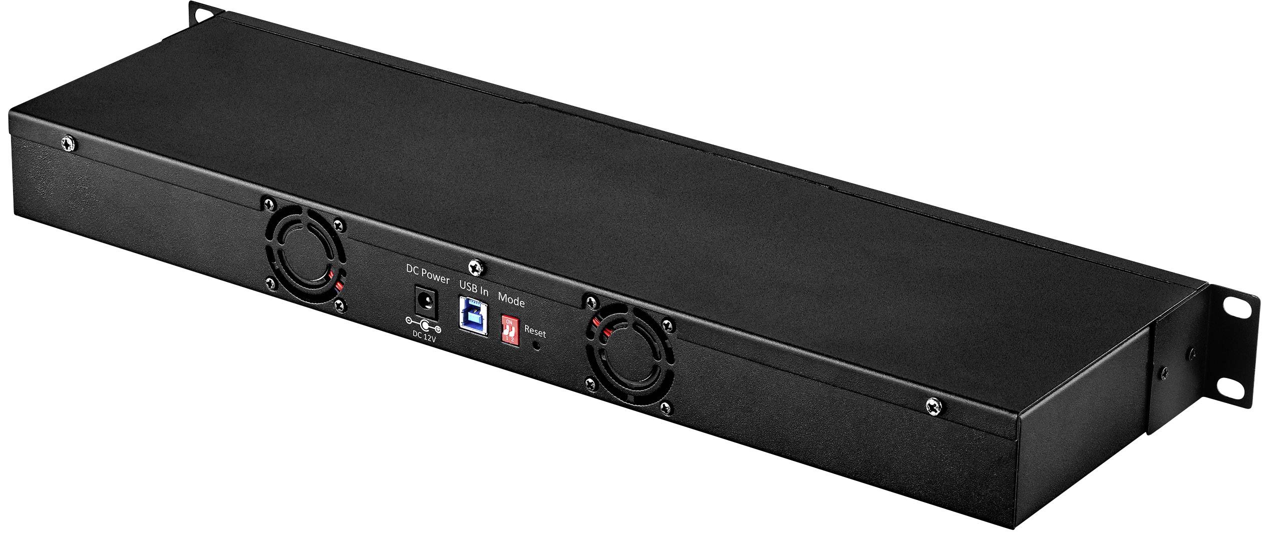 Panel USB 3.1 (Gen 2) 48,26 cm (19 ") z wkładką dysku twardego Renkforce 48,26 cm (19") Panel USB 3.1 (Gen1) - 2 x SATA - obrazek 1
