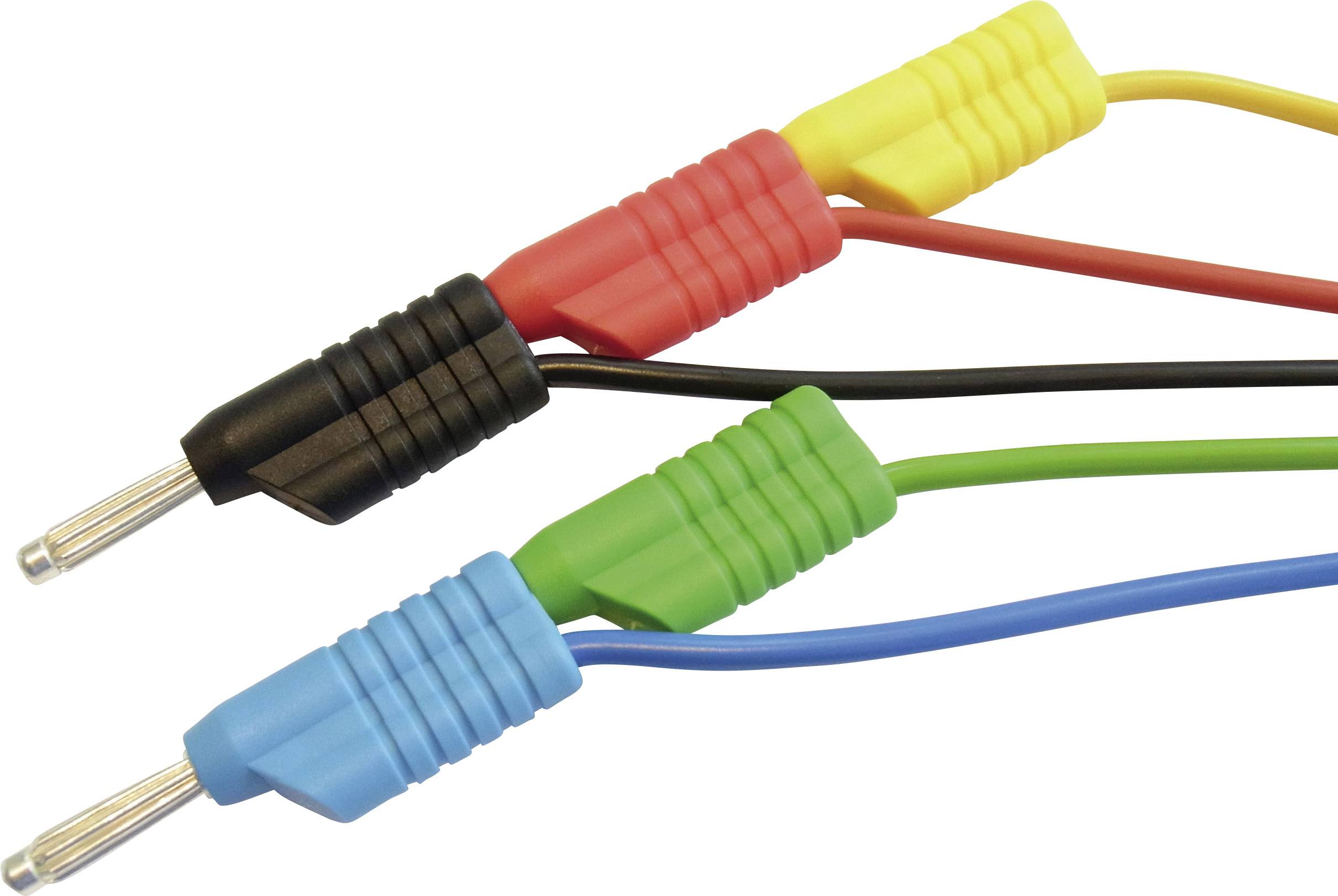 VOLTCRAFT MS 4100S Zestaw przewodów pomiarowych złącze męskie, lamelkowe 4 mm złącze męskie, lamelkowe 4 mm 1.00 m czerw - obrazek 1