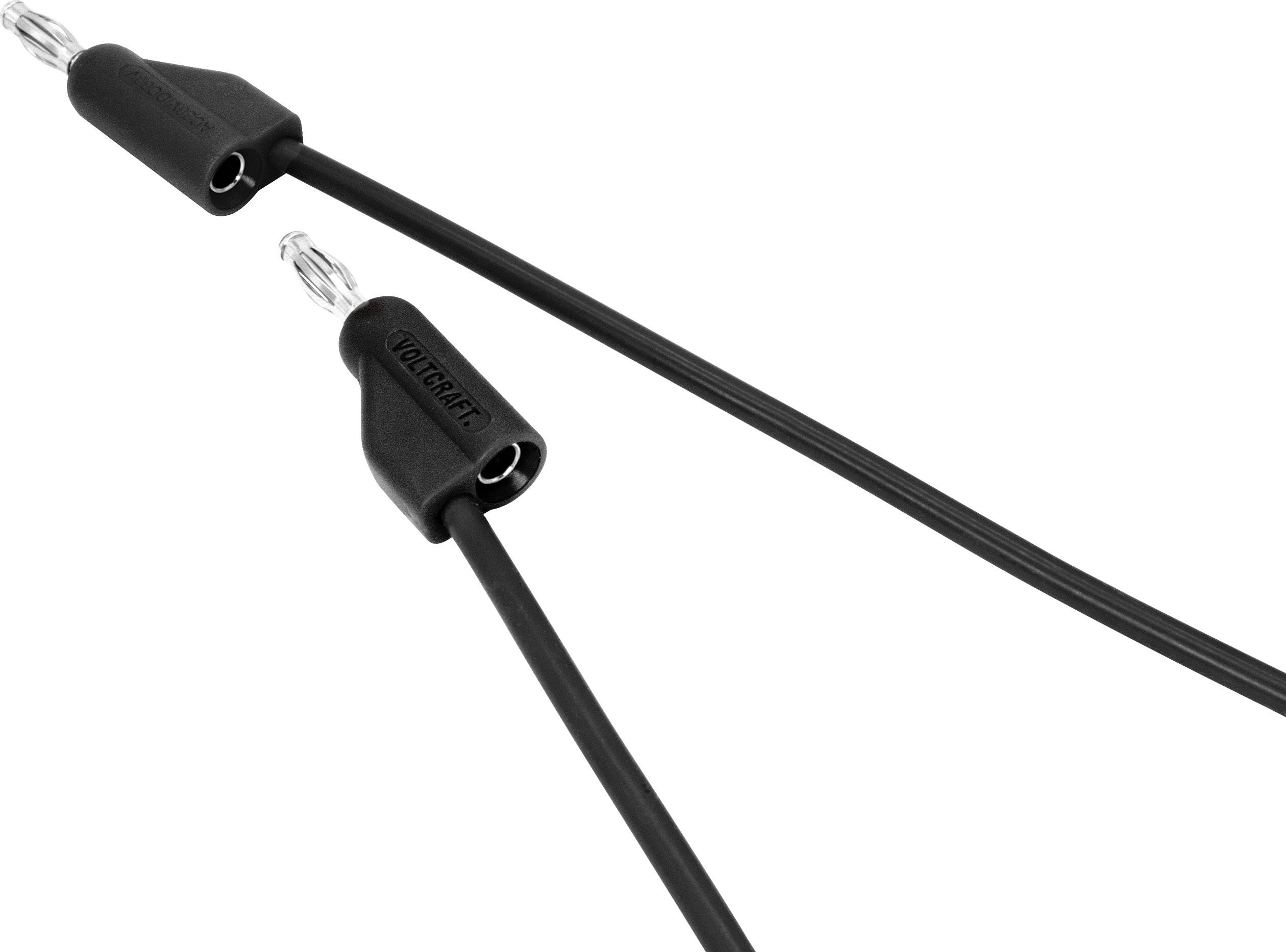 VOLTCRAFT MSB-100-1-SW Przewód pomiarowy złącze męskie, lamelkowe 4 mm złącze męskie, lamelkowe 4 mm 1 m czarny 1 szt. - obrazek 1