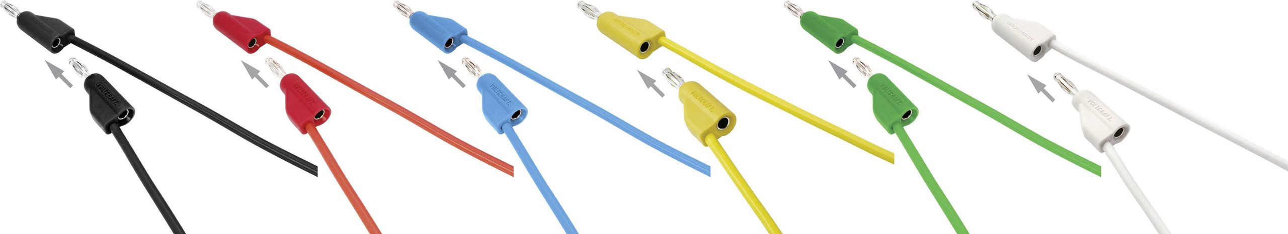 VOLTCRAFT MSB-300 Zestaw przewodów pomiarowych złącze męskie, lamelkowe 4 mm złącze męskie, lamelkowe 4 mm 25.00 cm 12 s - obrazek 1