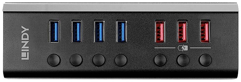 LINDY 43371 USB-Hub 8 USB-A USB 3.0 5 GBit/s czarny 43371 - obrazek 1