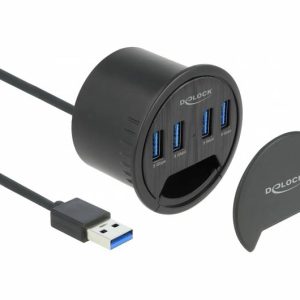 Delock 64153 USB-Hub 4 porty USB-A USB 3.2 Gen1 5 GBit/s czarny 64153