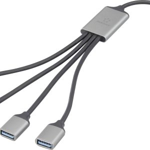 Renkforce RF-6861934 USB-Hub 4 porty USB-A USB 3.0 5 GBit/s aluminiowa obudowa szary RF-HUB-300 Renkforce RF-6861934 USB-Hub 4 porty USB-A USB 3.0 5 GBit/s aluminiowa obudowa szary RF-HUB-300