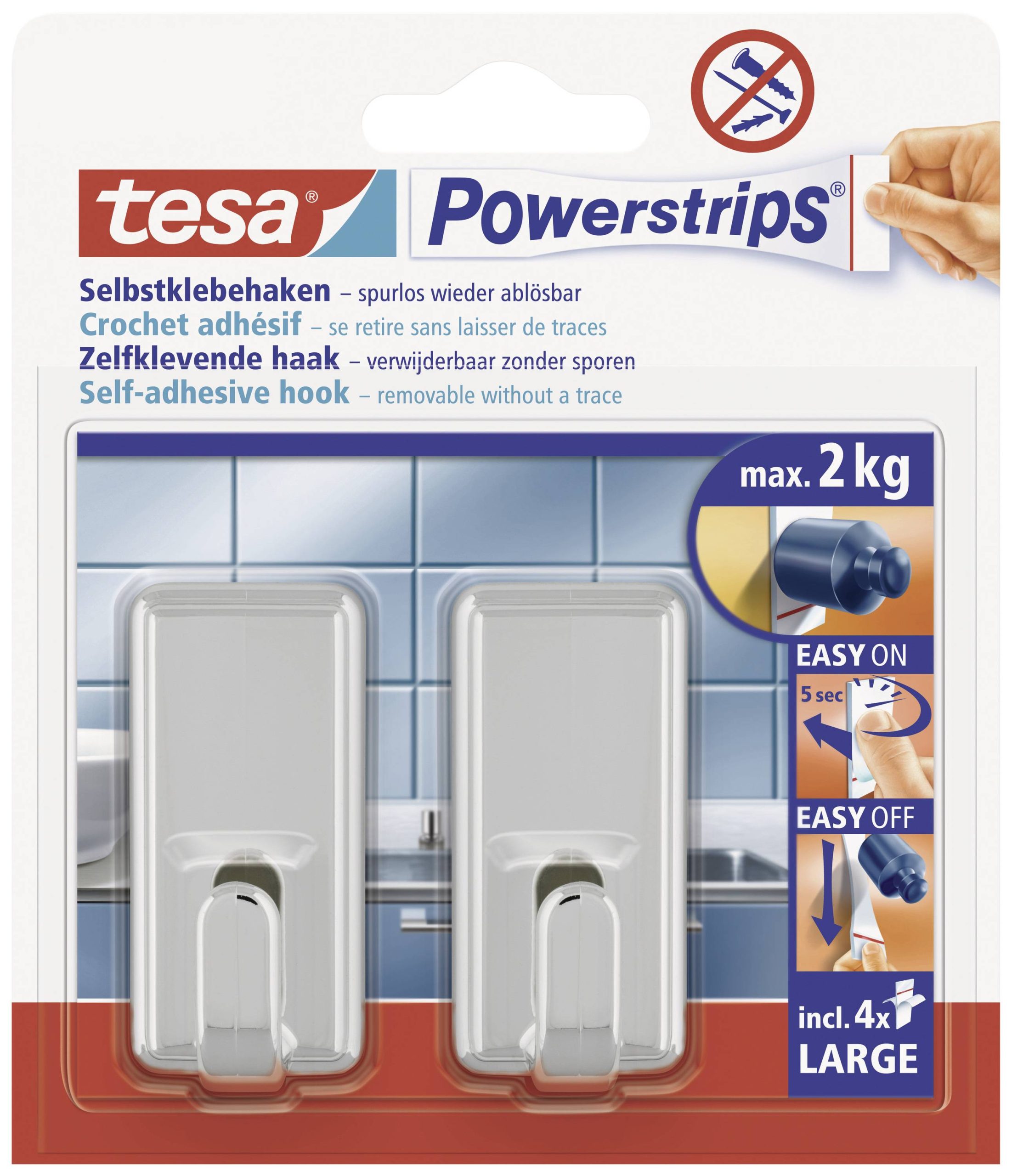Hak samoprzylepny tesa POWERSTRIPS® 58051-00010-20 2 szt. - obrazek 1