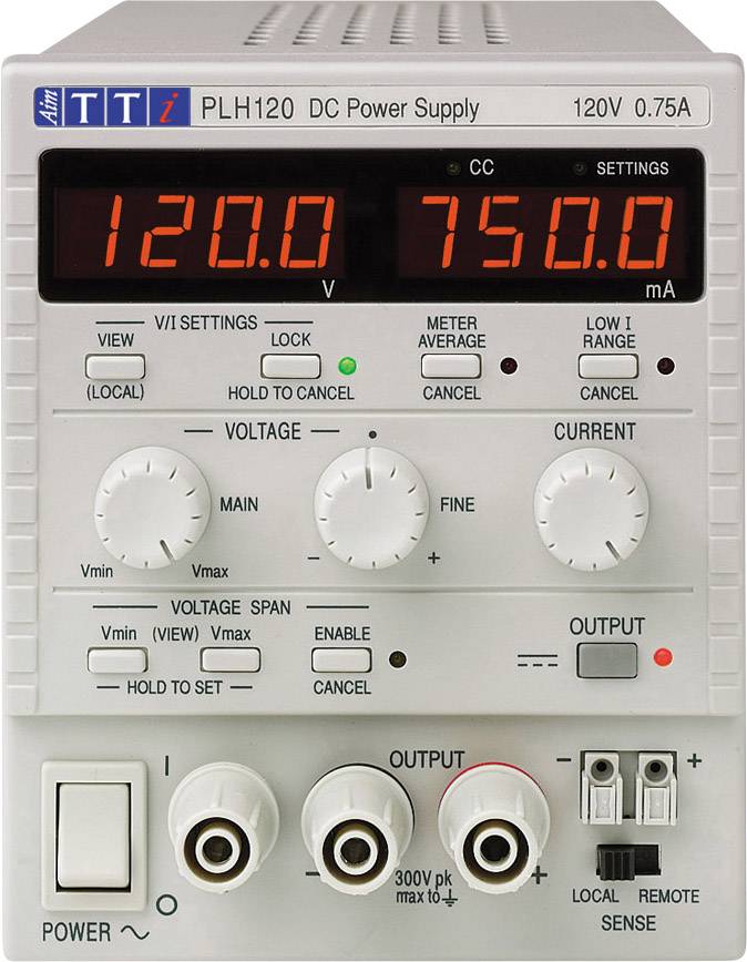 Zasilacz laboratoryjny regulowany Aim TTi PLH120 0 - 120 V 0 - 0.75 A 90 W - obrazek 1