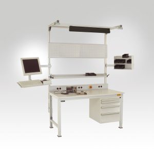Manuflex LC4892.5012 ESD Podstawa w obudowie ESD, wysokość użytkowa 500 mm z 4 szufladami. Do głębokości stołu 800 mm