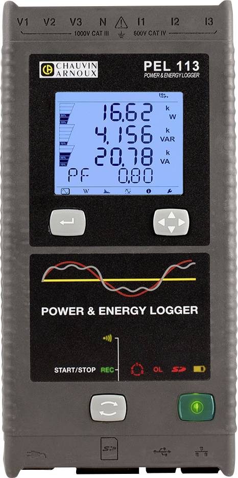 Analizator sieci Chauvin Arnoux PEL 113 P01157157 z funkcją rejestratora, Pomiary zużycia energii, Analizy obciążenia, P - obrazek 1