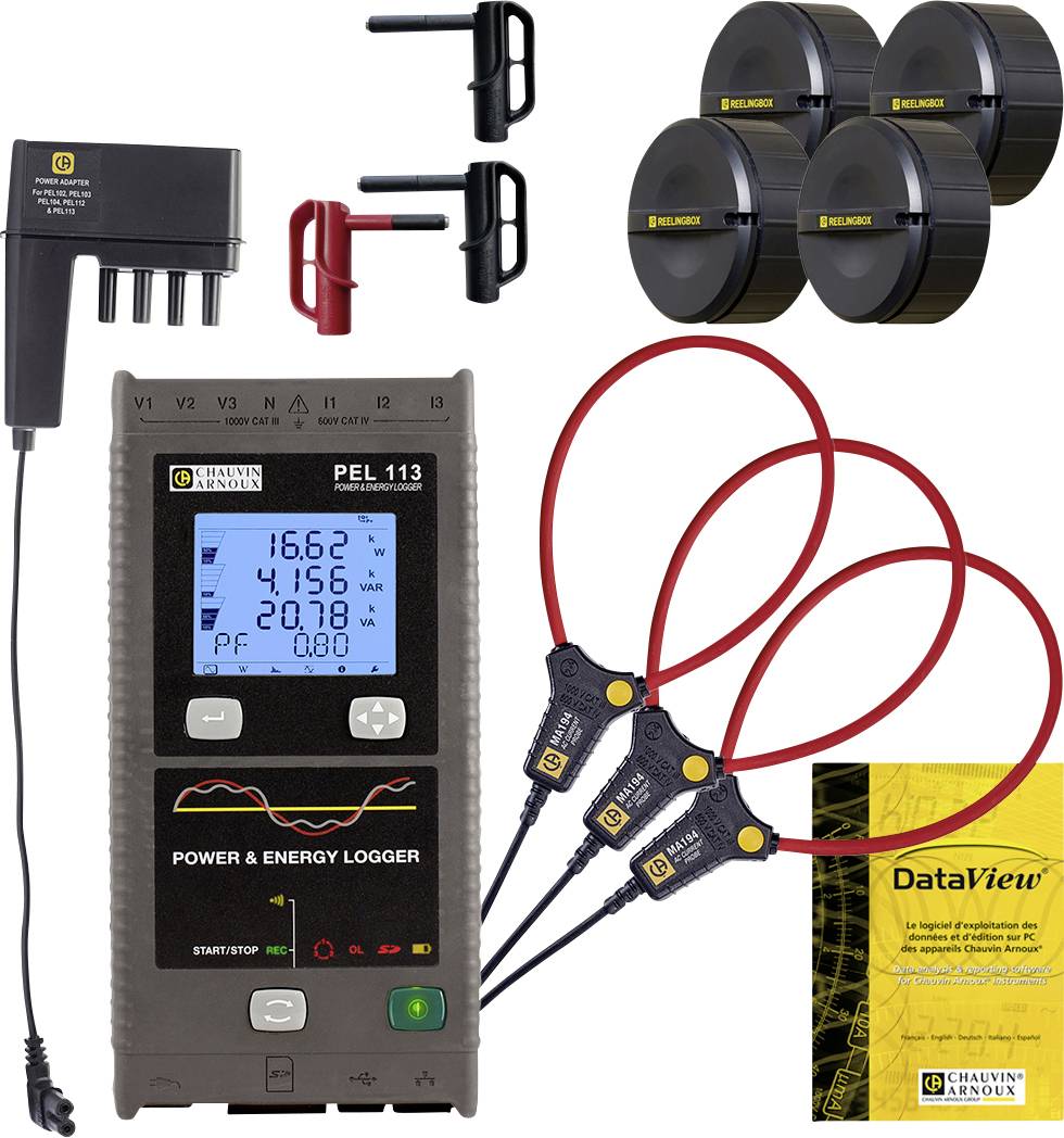 Analizator sieci Chauvin Arnoux PEL 113 P01300004 zaw. cegi , z funkcją rejestratora, Pomiary zużycia energii, Analizy o - obrazek 1