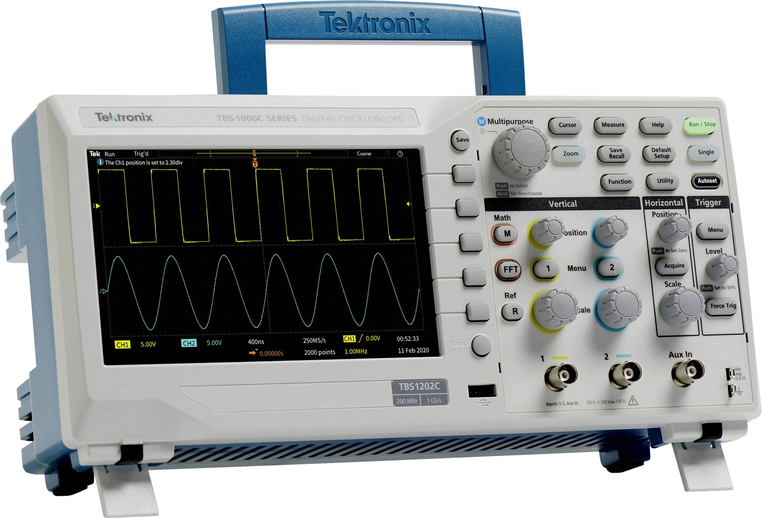 Oscyloskop cyfrowy Tektronix TBS1072C 70 MHz 1 GSa/s - obrazek 1