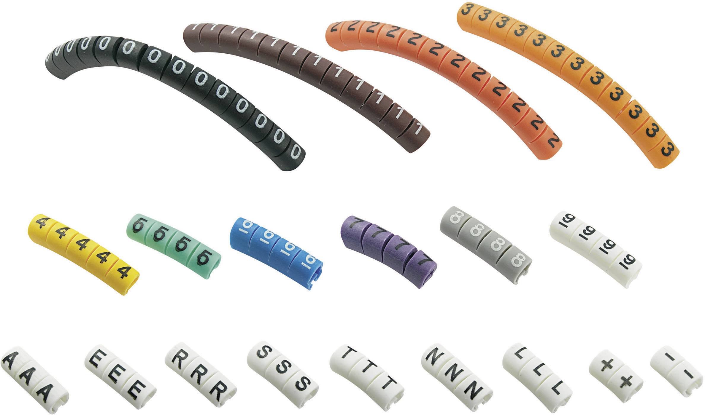 Klips do znakowania z nadrukiem 0 - 9|A|E|L|N|R|S|T|-|+, zakres średnicy zewnętrznej od 1 do 3 mm 545007 ECMKP-1 - obrazek 1