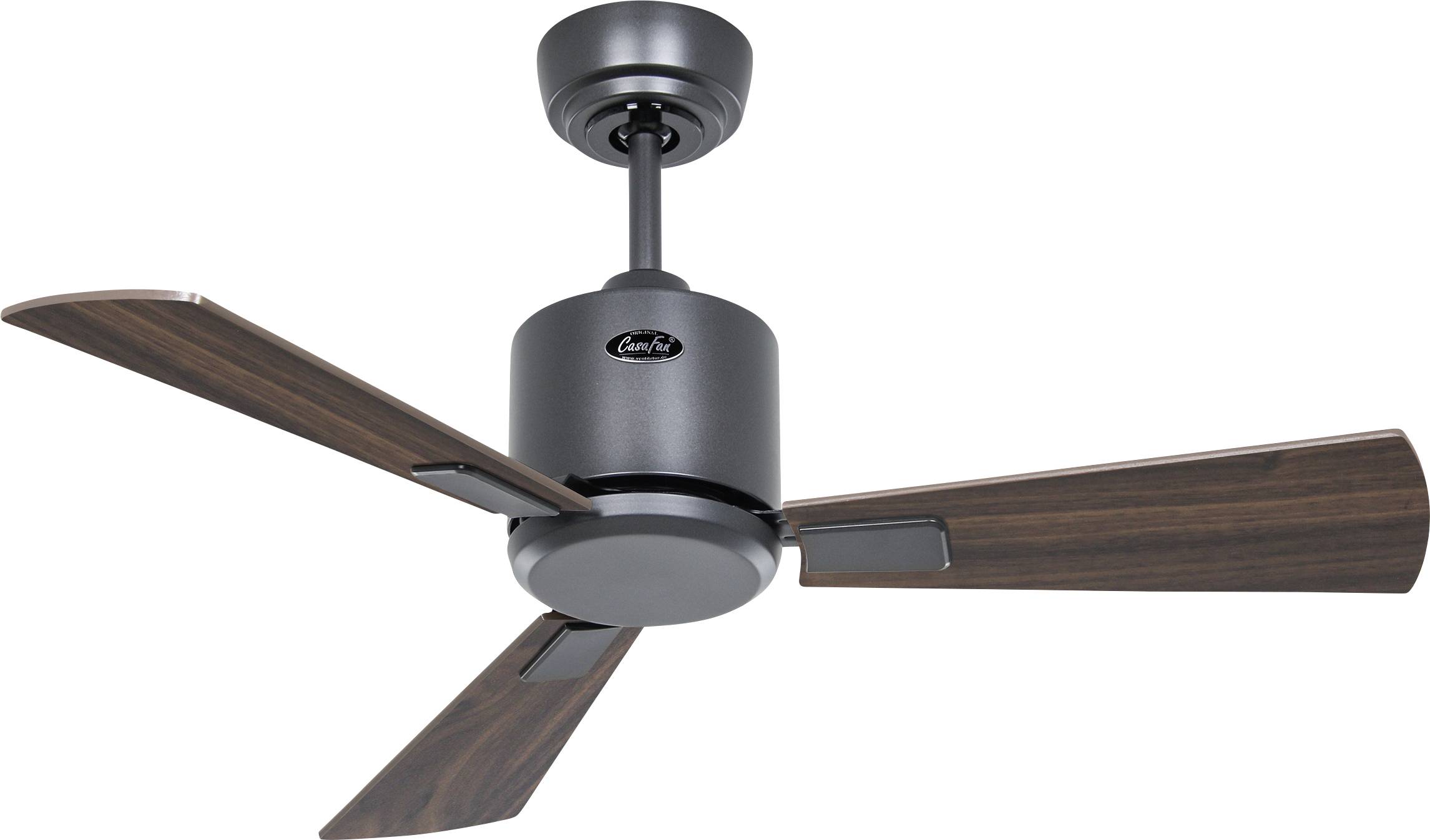CasaFan ECO NEO III 92 BG-NB/KI WiFi Flügel Nussbaum/Kirsche Wentylator sufitowy 12 W (Ø x W) 92 cm x 360 mm ciemnoszary - obrazek 1