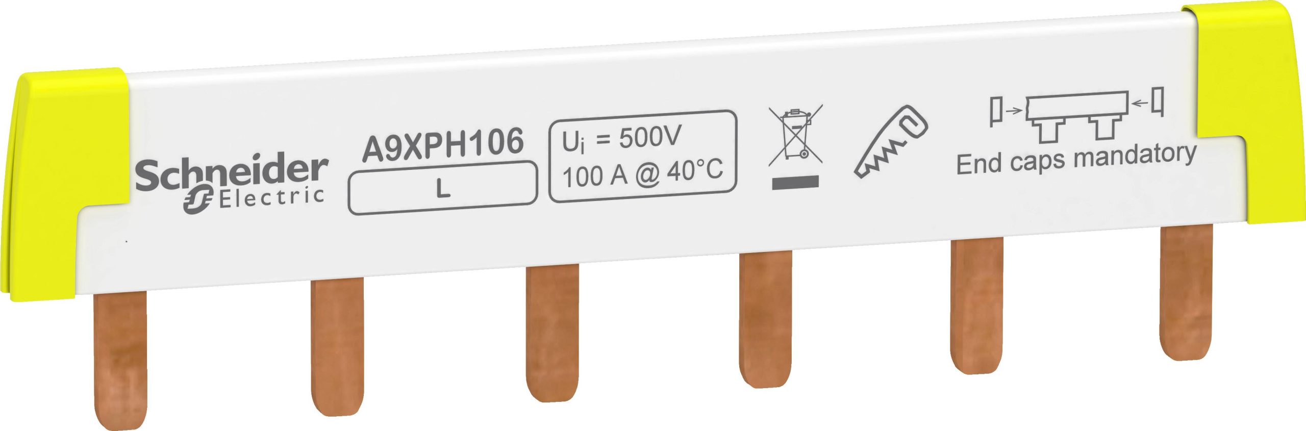 Schneider Electric A9XPH106 Nożyce A9XPH106 Szyna fazowa mostkiem Szyna fazowa biały 1 szt. - obrazek 1