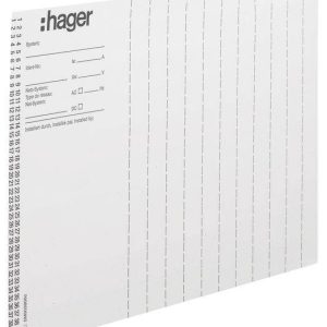 Hager ZZ90B Arkusze etykiet Hager ZZ90B universZ numer instalacji DIN A4 10 sztuk Arkusze opisowe biały 1 szt. Hager ZZ90B Arkusze etykiet Hager ZZ90B universZ numer instalacji DIN A4 10 sztuk Arkusze opisowe biały 1 szt.