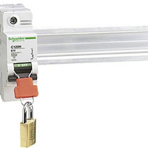 Schneider Electric 27145 Element blokujący przełącznik LS C120 w pozycji ON lub OFF Akcesoria do małych skrzynek rozdzie