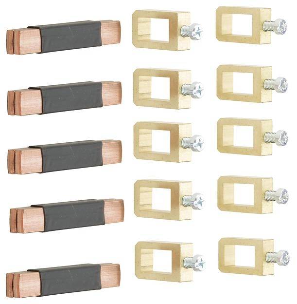 Hager UM05B Hager UM05B Złącze S-rail 40mm universN 12x10mm 5-pin f.FP/ZB/FT/FA Łącznik szyn typu S miedź 5 styków 355 A - obrazek 1