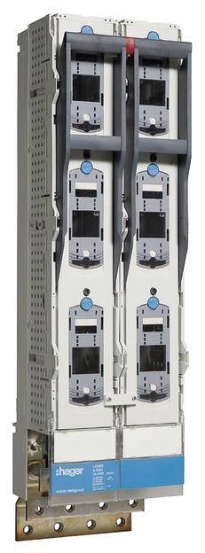 Hager LVDR800CPX Listwa bezpiecznikowa Hager LVDR800CPX NH2 185mm 3-biegunowa M12 podwójna Moduł wyłącznika obciążenia 3 - obrazek 1