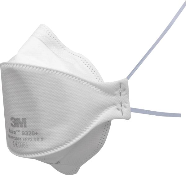 3M Aura™ 9320+ 9320+ Maska przeciwpyłowa bez wywietrznika FFP2 D 20 szt. EN 149:2001, EN 149:2009 DIN 149:2001, DIN 149:
