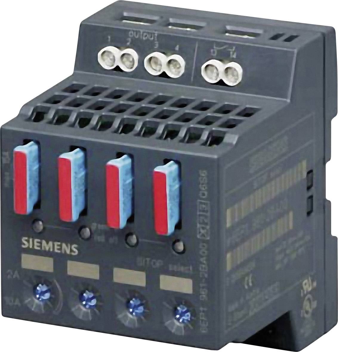 Siemens 6EP19612BA00 Zasilacz na szynę DIN 24 V/DC 10 A Ilość wyjść:4 x Opis 1 szt. - obrazek 1