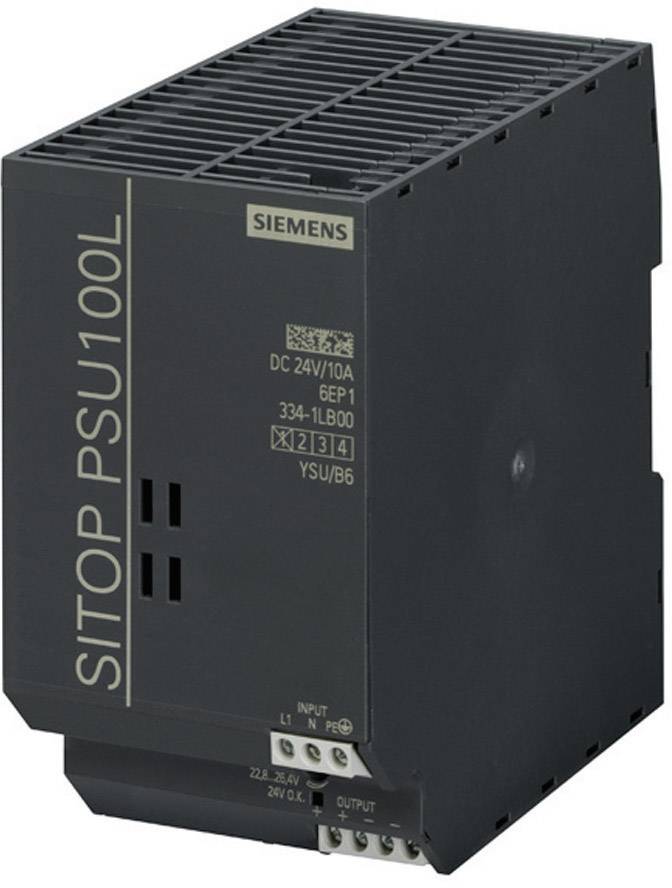 Siemens 6EP13341LB00 Zasilacz na szynę DIN 24 V/DC 10 A 240 W Ilość wyjść:1 x Opis 1 szt. - obrazek 1