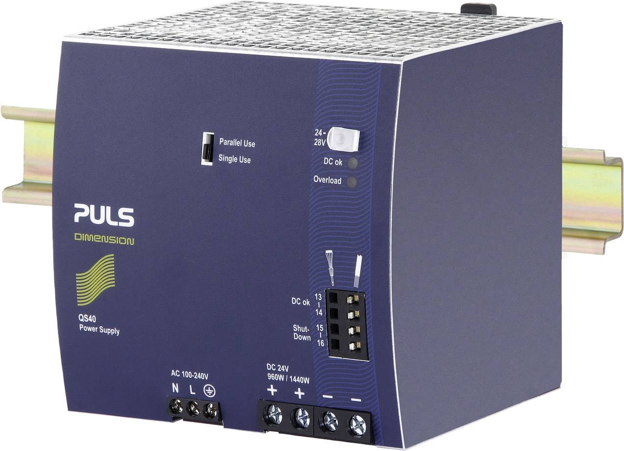 PULS QS40.241 Zasilacz na szynę DIN 24 V/DC 40 A 960 W Ilość wyjść:1 x Opis 1 szt. - obrazek 1