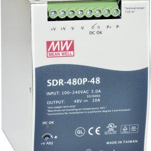 Zasilacz na szynę DIN MEAN WELL SDR-480P-48, 48 V/DC, 10 A, 480 W Zasilacz na szynę DIN MEAN WELL SDR-480P-48, 48 V/DC, 10 A, 480 W