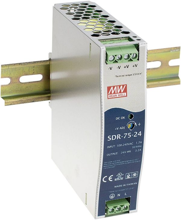 Zasilacz na szynę DIN MEAN WELL SDR-75-48, 48 V/DC, 1.6 A, 76 W