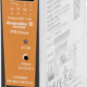 Weidmüller 1478100000 Zasilacz na szynę DIN 24 V/DC 3 A 72 W Opis 1 szt. Weidmüller 1478100000 Zasilacz na szynę DIN 24 V/DC 3 A 72 W Opis 1 szt.