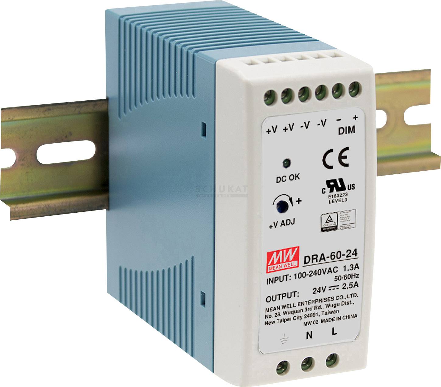 MEAN WELL DRA-60-24 Zasilacz na szynę DIN 24 V/DC 2.5 A 60 W Ilość wyjść:1 x Opis 1 szt. - obrazek 1