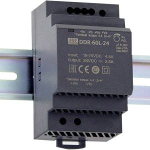 MEAN WELL DDR-60L-5 Przetwornik DC/DC na szynę DIN 5 V/DC 12 A 60 W Ilość wyjść:1 x Opis 1 szt. MEAN WELL DDR-60L-5 Przetwornik DC/DC na szynę DIN 5 V/DC 12 A 60 W Ilość wyjść:1 x Opis 1 szt.