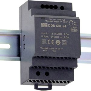 MEAN WELL DDR-60L-24 Przetwornik DC/DC na szynę DIN 24 V/DC 2.5 A 60 W Ilość wyjść:1 x Opis 1 szt. MEAN WELL DDR-60L-24 Przetwornik DC/DC na szynę DIN 24 V/DC 2.5 A 60 W Ilość wyjść:1 x Opis 1 szt.