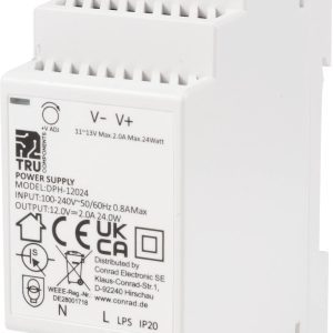 TRU COMPONENTS TC-10580808 Zasilacz na szynę DIN 12 V/DC 2 A 24 W Ilość wyjść:1 x Opis 1 szt. TRU COMPONENTS TC-10580808 Zasilacz na szynę DIN 12 V/DC 2 A 24 W Ilość wyjść:1 x Opis 1 szt.