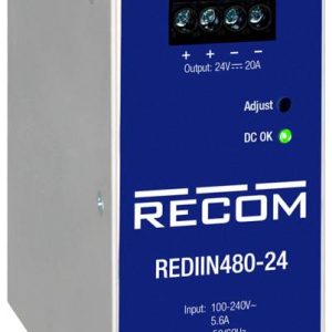 RECOM REDIIN480-24 Zasilacz na szynę DIN 24 V 20 A 480 W Ilość wyjść:1 x Opis 1 szt. RECOM REDIIN480-24 Zasilacz na szynę DIN 24 V 20 A 480 W Ilość wyjść:1 x Opis 1 szt.