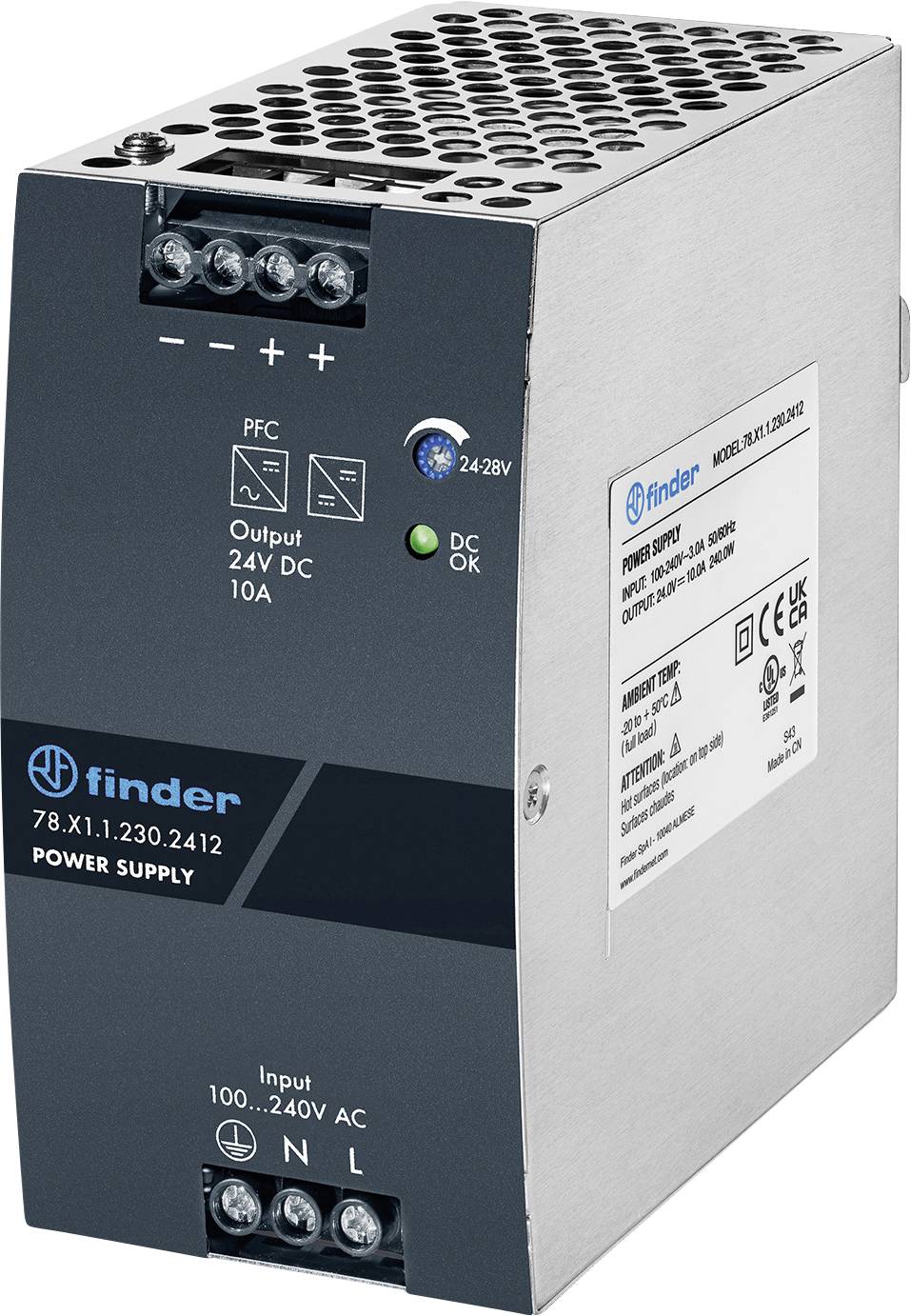 Finder 78.X1.1.230.2412 Zasilacz 10 A 240 W Ilość wyjść:1 x Opis 1 szt. - obrazek 1