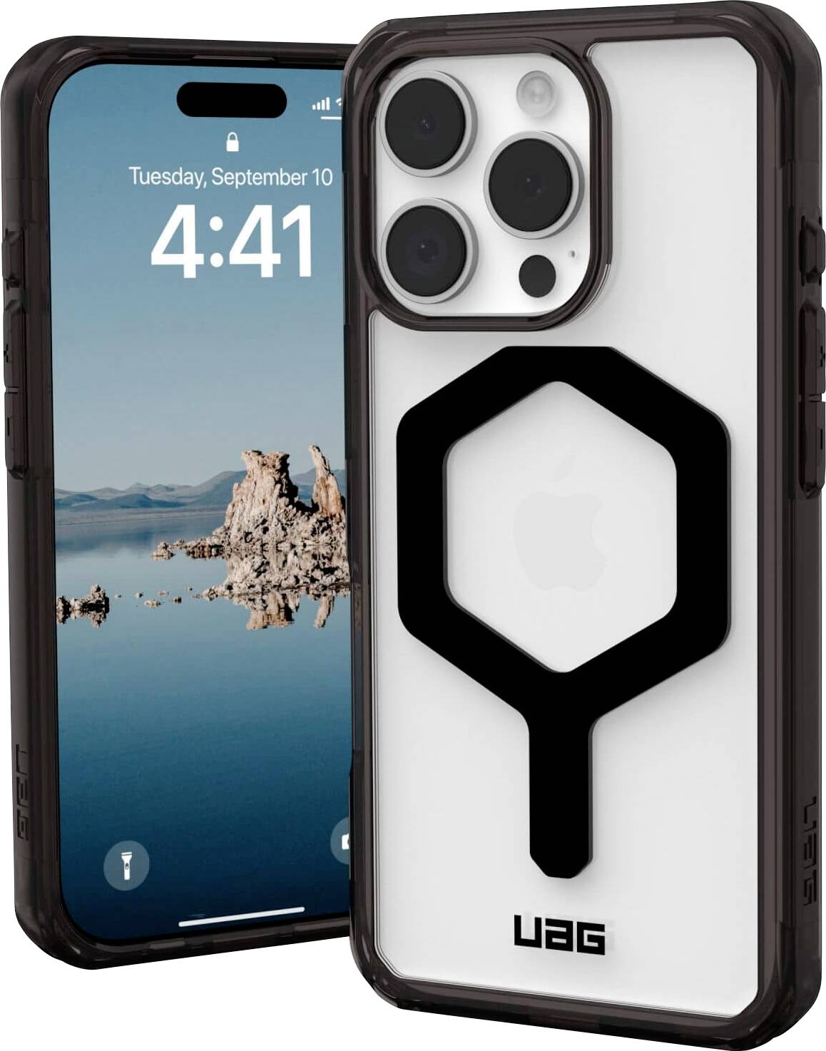 Urban Armor Gear Plyo Futerał backcase Apple iPhone 16 Pro czarny, przeźroczysty Ładowarka indukcyjna, Kompatybilny z Ma - obrazek 1