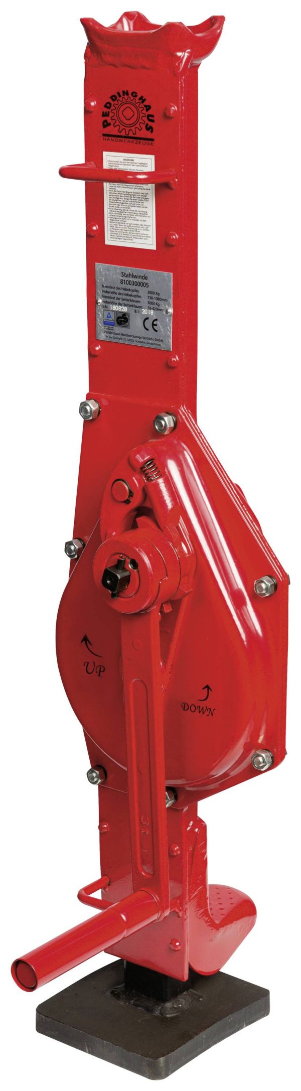 Peddinghaus 8300300005 Wciągarka stalowa 'Red-Jack’ 10,0 ton – wysokość podnoszenia 490mm Maks. udźwig 10000 kg