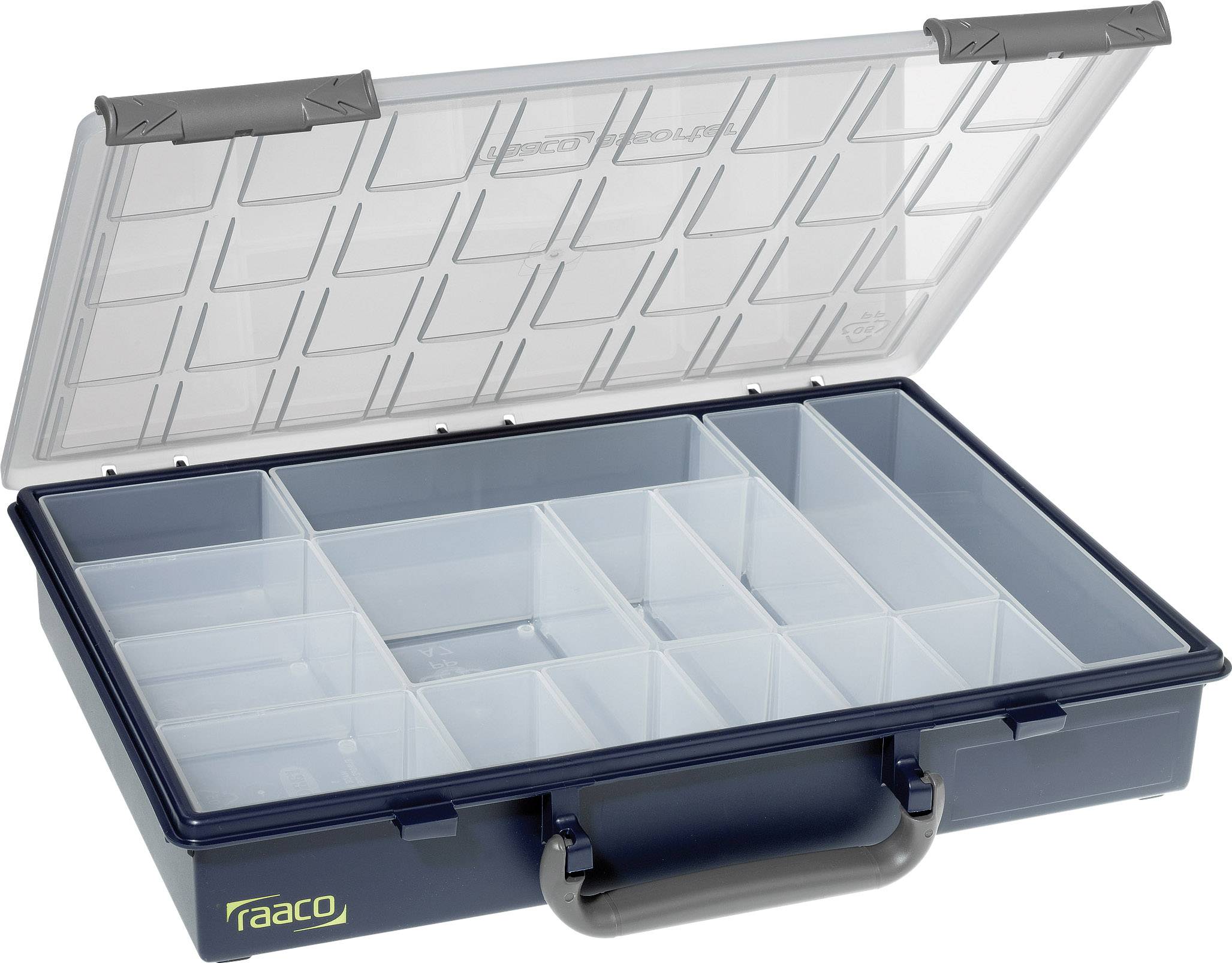 raaco Assorter 55 4x8-15 Skrzynka (D x S x W) 338 x 261 x 57 mm Ilość przegród: 15 stały podział Opis 1 szt. - obrazek 1
