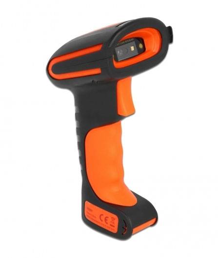 Delock 90507 Skaner kodów kreskowych 2D Bluetooth® 1D, 2D LED czarny, pomarańczowy Skaner do smartfona / tabletu - obrazek 1